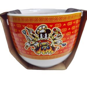 Disney Ceramic Ramen‎ Bowl Set Mickey Mouse Wild Wok Matching Chopsticks New